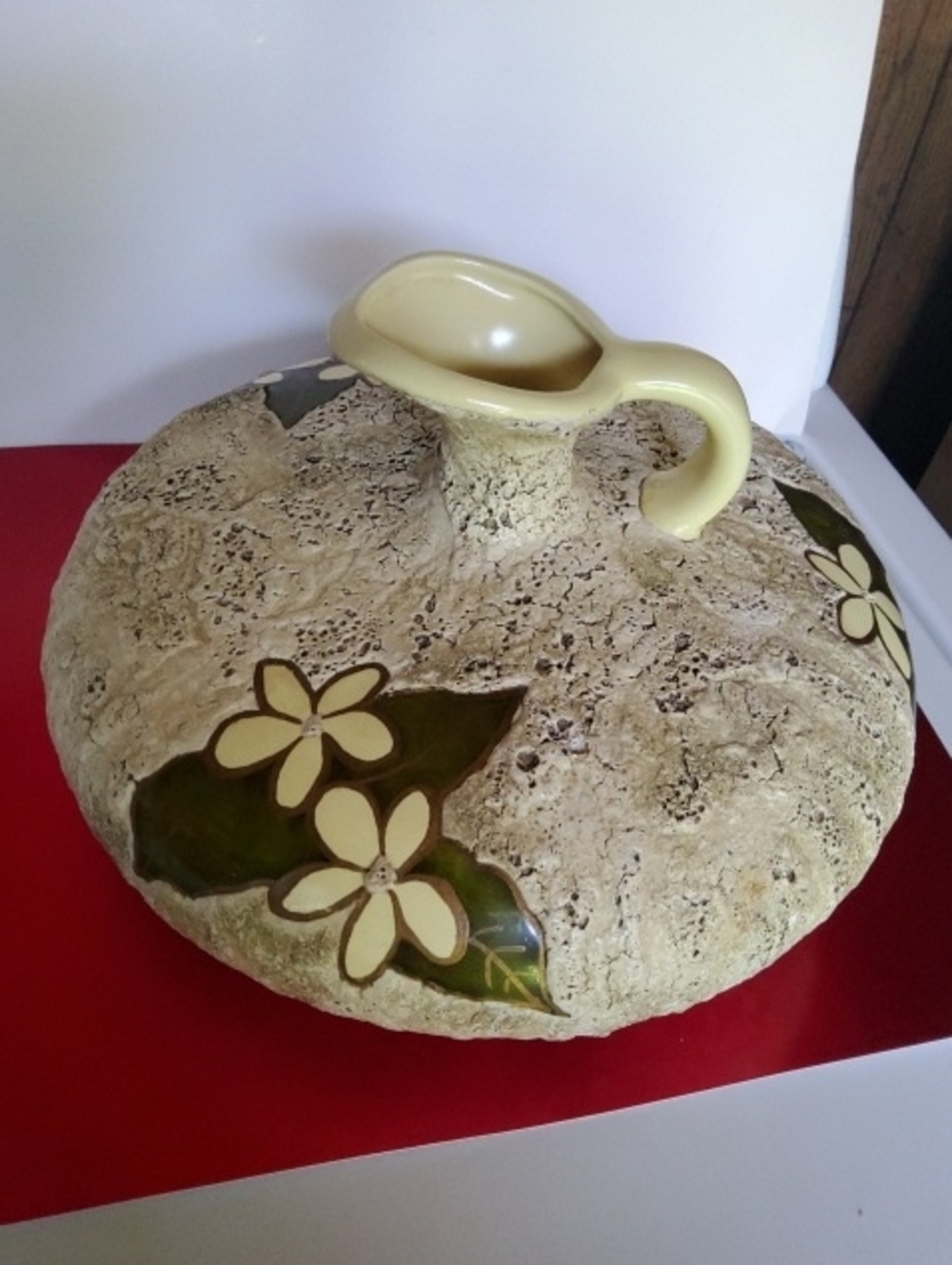 Mid-century Modern Sand Glaze Ewer Pottery